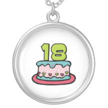 18 Year Old Birthday Cake Personalized Necklace