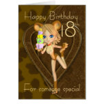 18th Birthday card, Cutie Pie Animal Collection