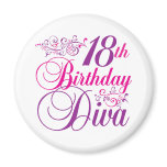 18th Birthday Diva Fridge Magnet