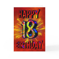 18th Birthday Fireworks Greeting Cards