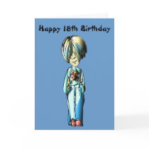 18th Birthday Greeting Card, with Cool Dude Digita
