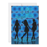 18th Birthday Party Invitation, Blue Neon With Dan