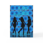 18th Birthday Party Invitation, Blue Neon With Dan Card