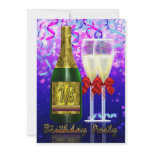 18th Birthday Party Invitation - Champagne And Gla