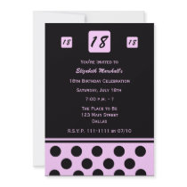 18th Birthday Party Invitation - Modern 18 in Pink
