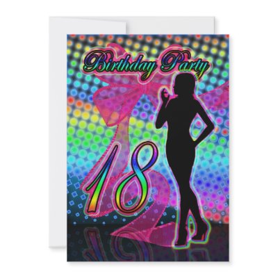 18th Birthday Party Invitation, Neon With Female S by moonlake