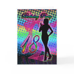 18th Birthday Party Invitation, Neon With Female S Cards
