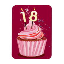 18th Birthday - Pink Cupcake Magnet