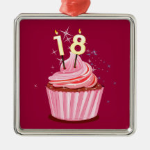18th Birthday - Pink Cupcake Ornament