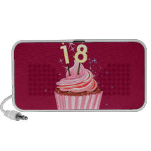 18th Birthday - Pink Cupcake Portable Speakers