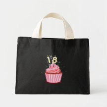 18th Birthday - Pink Cupcake Tote Bags