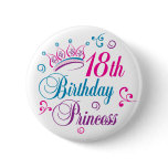 18th Birthday Princess buttons