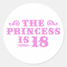 18th Birthday Round Sticker