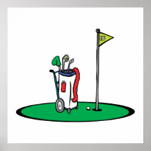 18th hole golf graphic posters