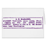 1900 April Fool Candy Ad Augusta GA Greeting Cards
