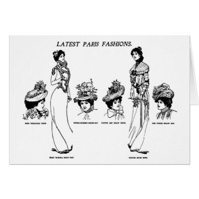 1900 Hat Fashions Newspaper Illustration Greeting Cards by Jakestuff