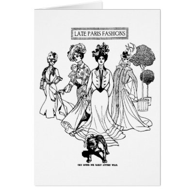 1900 Paris Fashions with Bulldog Card by Jakestuff