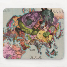 1900 World View Map Mouse Pads