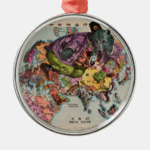1900 World View Map Ornament