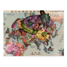 1900 World View Map Post Cards