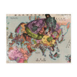 1900 World View Map postcards