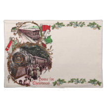 1900s Home for Christmas Train Placemat