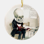 1900s skull, skeleton pharmaceutical ad christmas tree ornament
