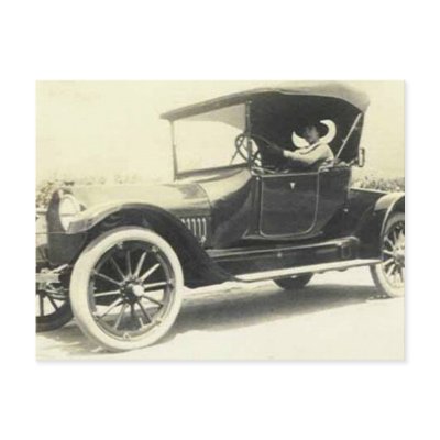 1900's woman driving car greeting card postcard by amazingvintage