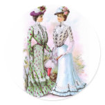 1901 Vintage Dresses Round Stickers