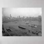 1905 Brooklyn Harbor and New York City Poster