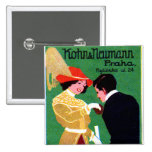 1905 Prague Fashion Poster Button