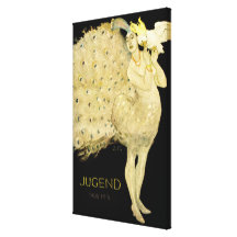 1906!!! ART NOUVEAU PEACOCK DANCER CANVAS CANVAS PRINT