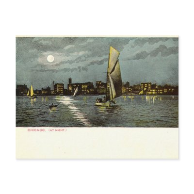 1906 Vintage Chicago at Night Post Card by markomundo