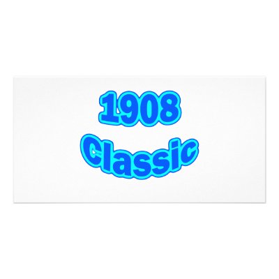 1908 Classic Blue Custom Photo Card by birthyeardesigns3