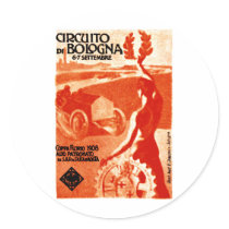 1908 Italian Auto Racing Round Stickers