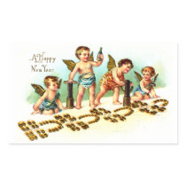 1908 New Years Luck Rectangle Stickers