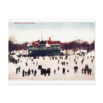 1908 Vintage Skating at Lincoln Park, Chic Post Cards