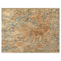 1909 Adirondacks Map from Baedeker's Travel Guide