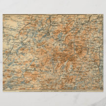 1909 Adirondacks Map from Baedeker's Travel Guide Flyers