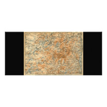 1909 Adirondacks Map from Baedeker's Travel Guide Rack Cards