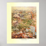 1910 Aerial View Map - Yellowstone National Park