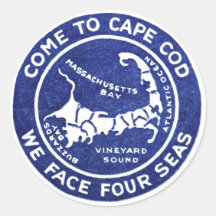1910 Cape Cod Round Sticker