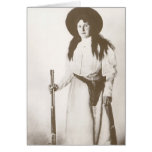 1910 Photo Portrait of a Cowgirl Holding a Rifle Cards