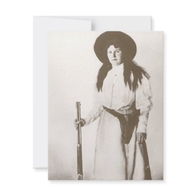 1910 Photo Portrait of a Cowgirl Holding a Rifle Personalized Invitation by YesterdayCafe