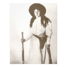 1910 Photo Portrait of a Cowgirl Holding a Rifle Personalized Invitation