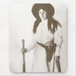 1910 Photo Portrait of a Cowgirl Holding a Rifle Mouse Pad