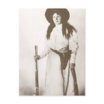 1910 Photo Portrait of a Cowgirl Holding a Rifle Post Card