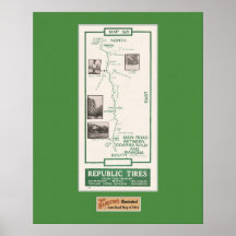 1914 Map, Coarse Gold to Wawona, Yosemite Print