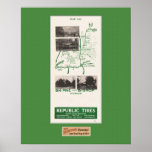 1914 Map, Gilbert’s Ranch to Bishop, Big Pine Cal Print