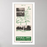 1914 Map, Gilbert’s Ranch to Bishop, Big Pine Cali posters